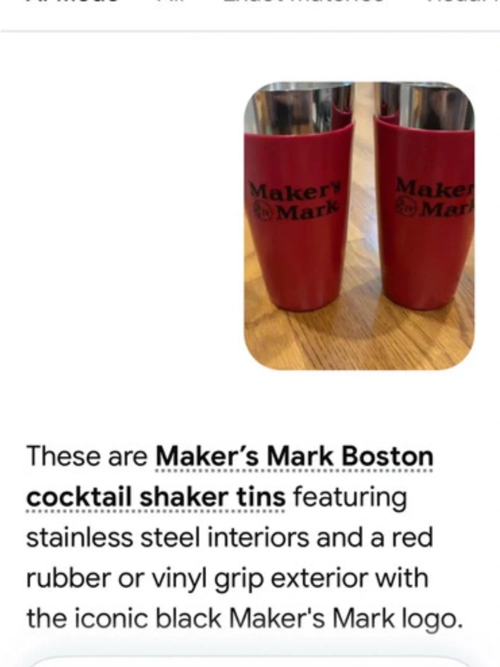Makers Market Red Stainless Steel Cocktail Cups with Polished Rim